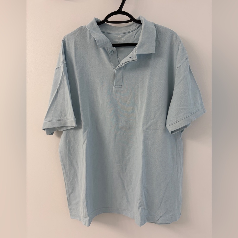 H&M Light Blue Polo Tee Shirt - XL